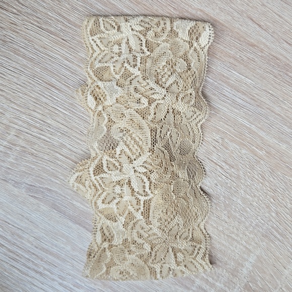 Lace Bowknot Beige Headband Baby Girl Elastic Headwrap Kids Handmade Hairband - Picture 6 of 10